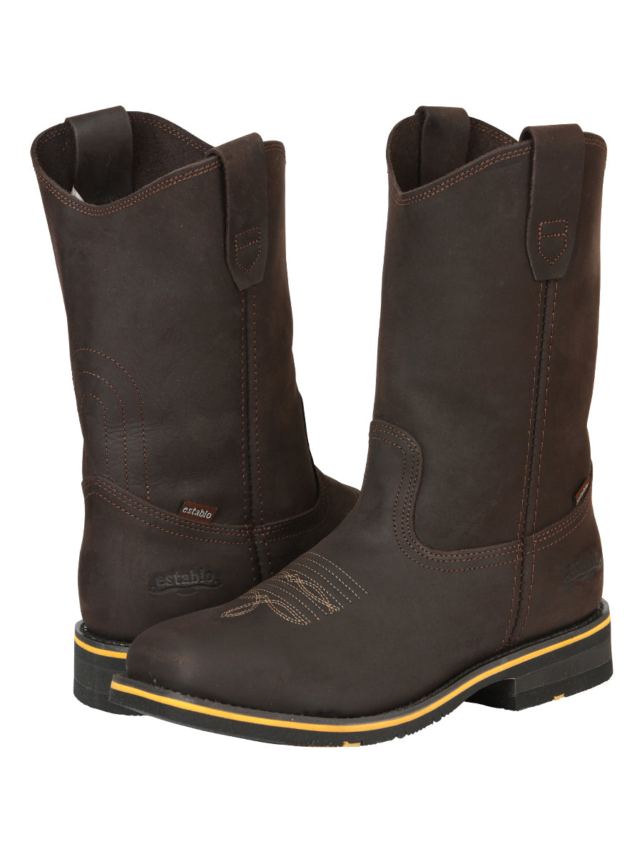Botín Vaquero de Hombre El General Rodeo Trabajo en Piel Crazy Color Chocolate 41545