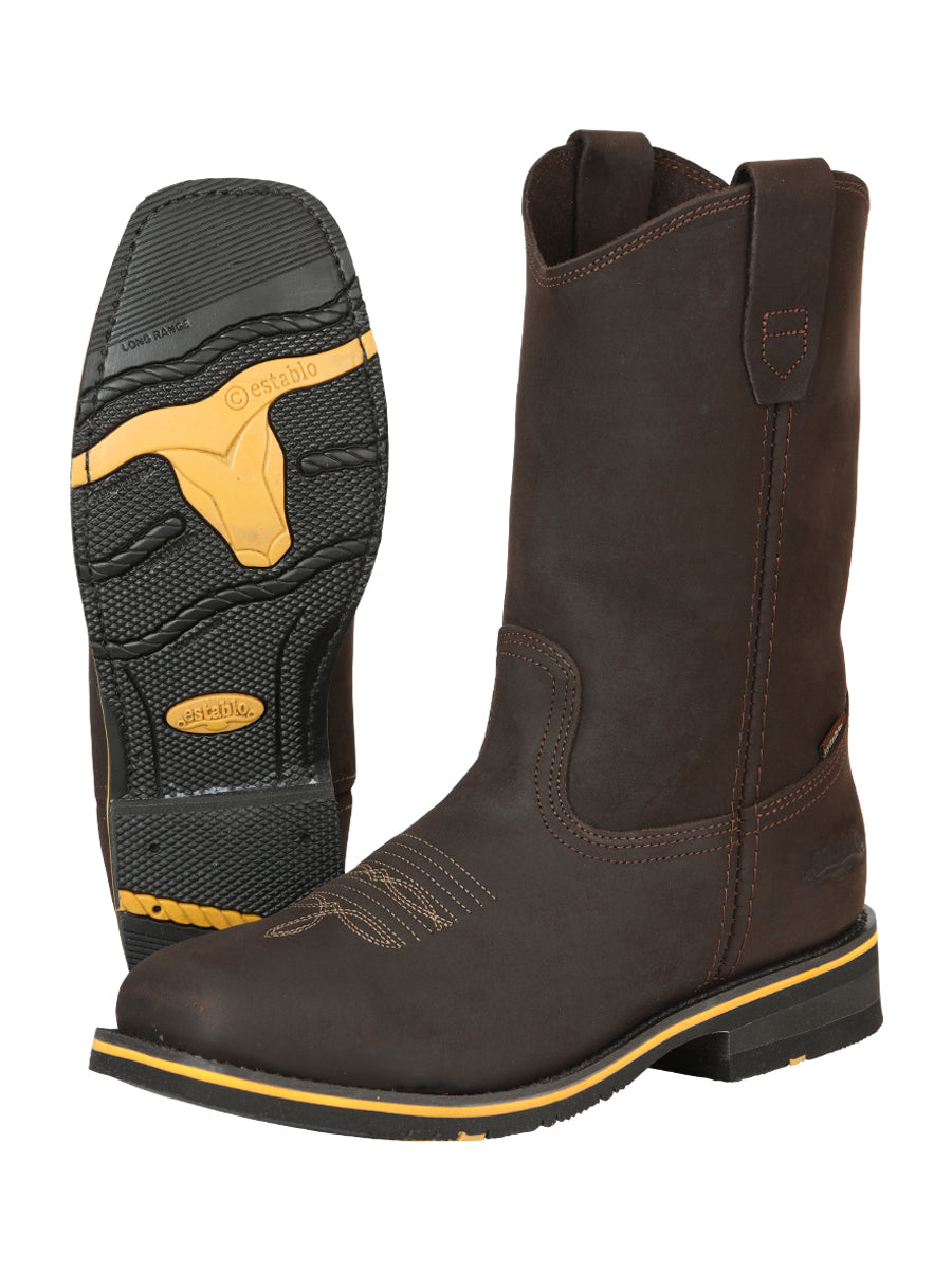 Botín Vaquero de Hombre El General Rodeo Trabajo en Piel Crazy Color Chocolate 41545