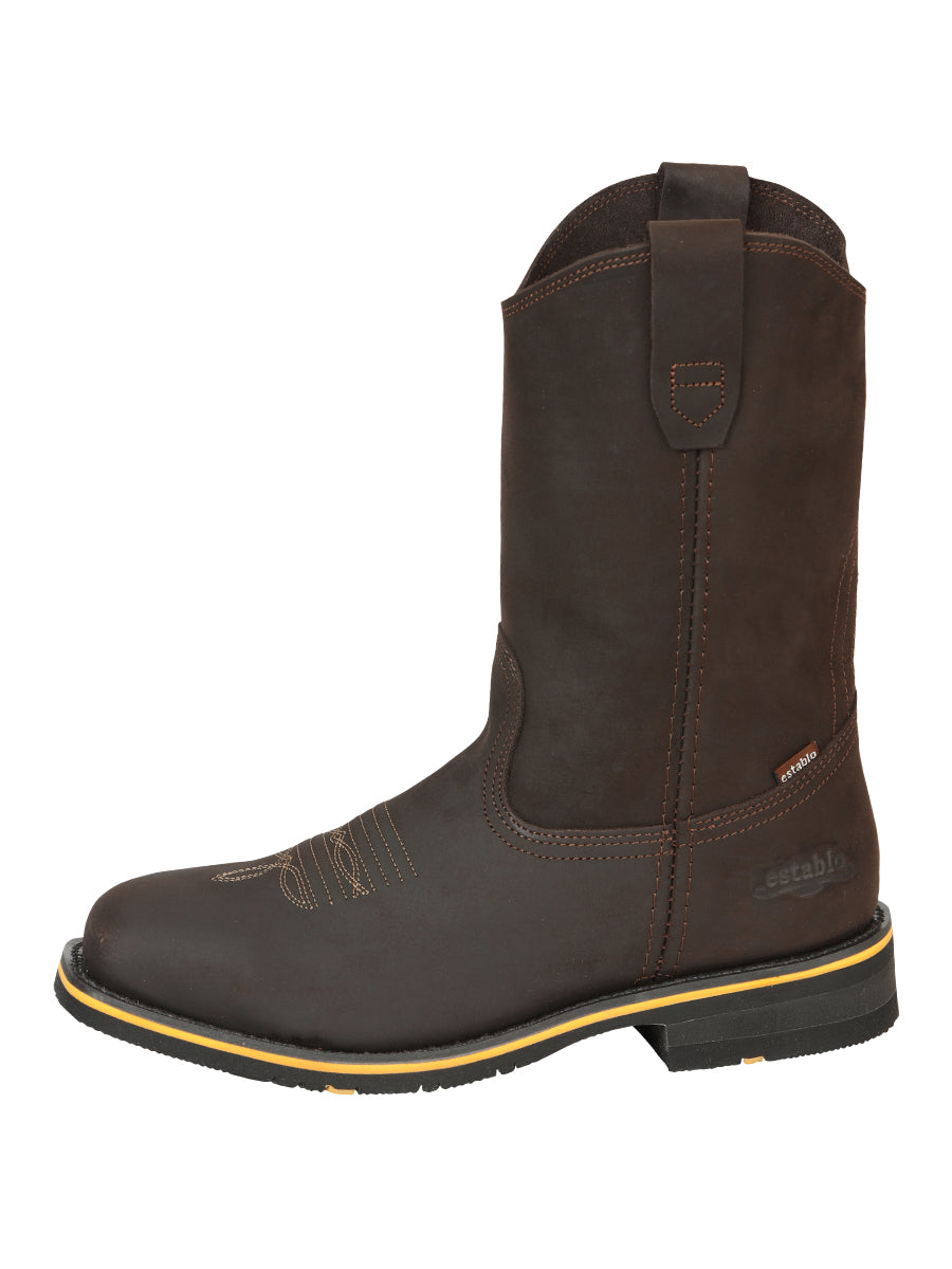 Botín Vaquero de Hombre El General Rodeo Trabajo en Piel Crazy Color Chocolate 41545