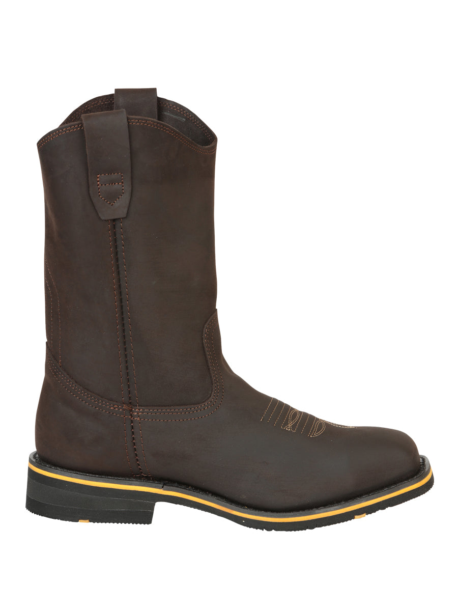Botín Vaquero de Hombre El General Rodeo Trabajo en Piel Crazy Color Chocolate 41545