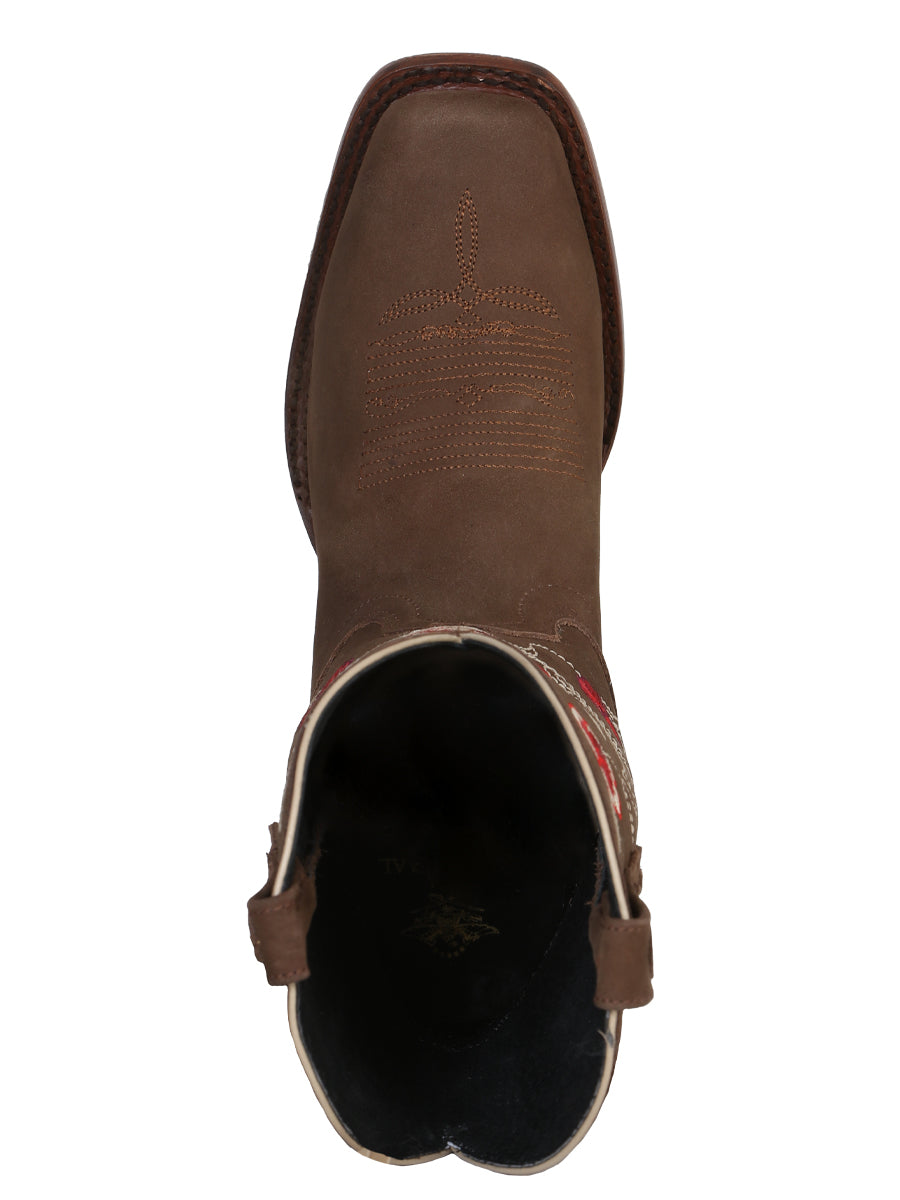 Bota Vaquera de Mujer El General Rodeo en Piel Bovino Nobuck Color Camel 41784