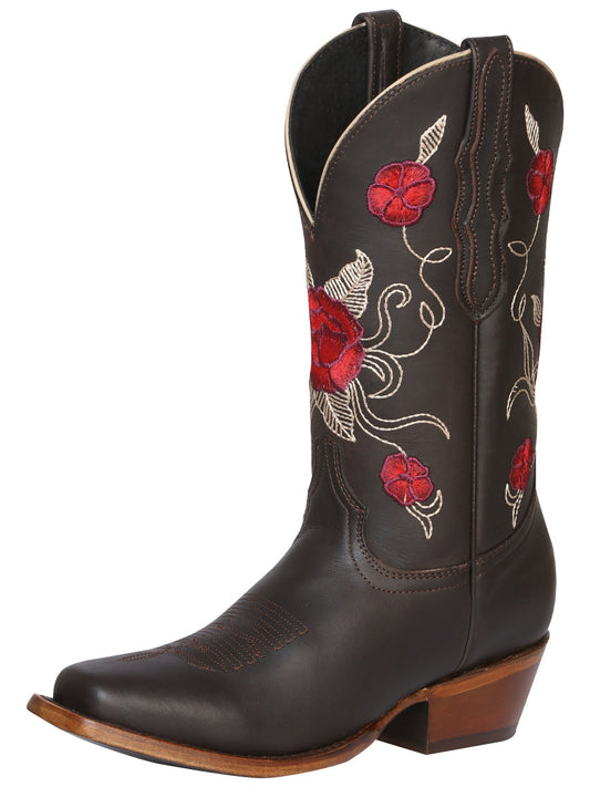 Bota Vaquera de Mujer El General Rodeo en Piel Crazy Color Chocolate 41785