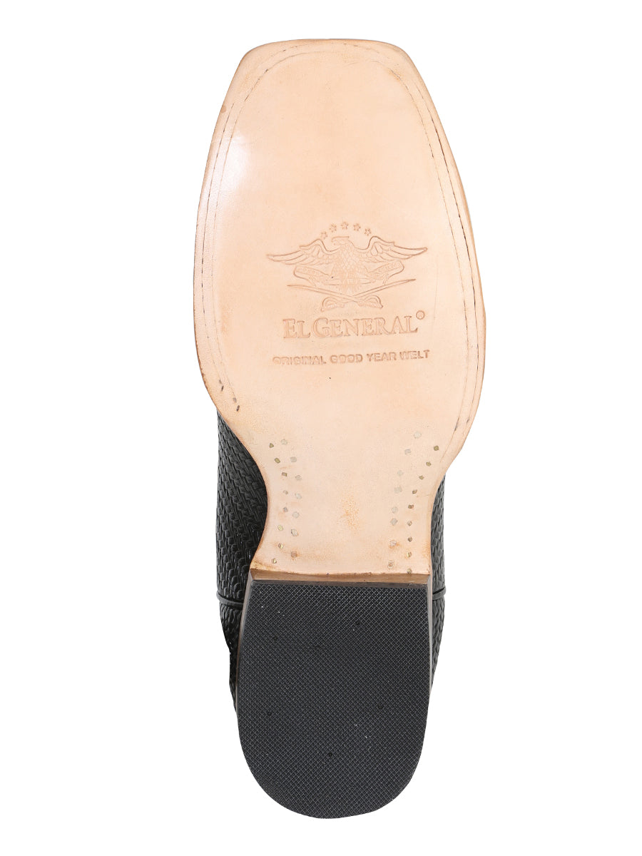 Bota Vaquera de Hombre El General Rodeo en Piel Color Negro 41790