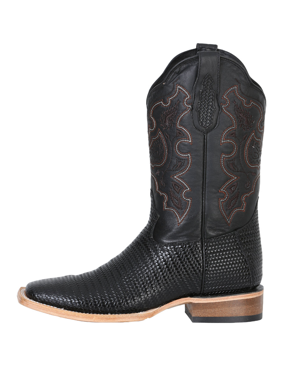 Bota Vaquera de Hombre El General Rodeo en Piel Color Negro 41790