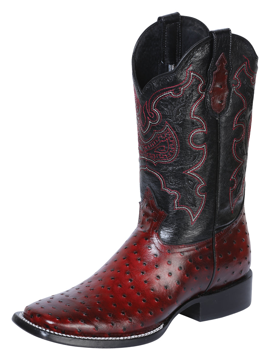 Bota Vaquera Rodeo El General Imitación Avestruz para Hombre - Modelo 41901