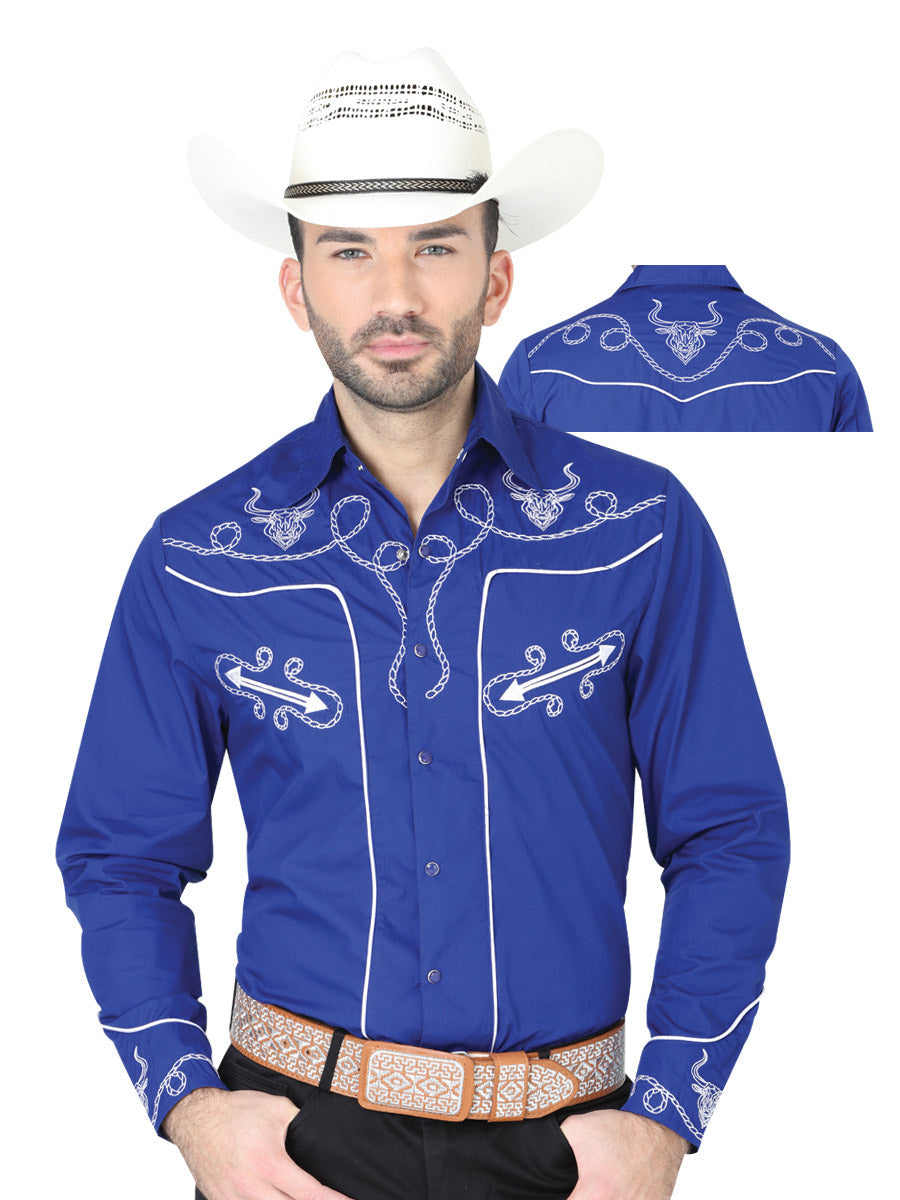 Camisa Manga Larga El General Vaquera M/ Larga S2018 10A 60% 40% Azul