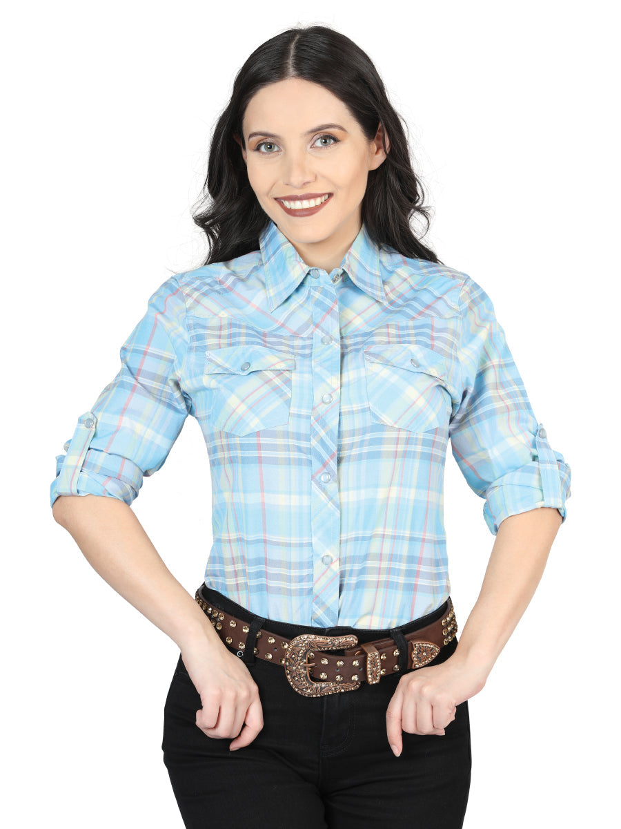 Camisa Manga Larga El General Vaquera Manga Larga Wr2018 5 60% 40% Azul Cielo
