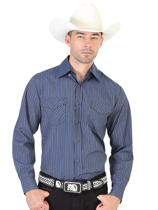 Camisa Vaquera de Hombre El General 2019-52 Manga Larga Casual en 55% Algodón 45% Poliéster Color Café 42324