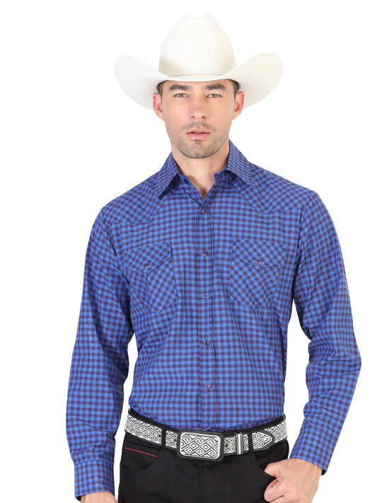 Camisa Vaquera de Hombre El General 2019-56 Manga Larga Casual en 55% Algodón 45% Poliéster Color Azul Marino 42328