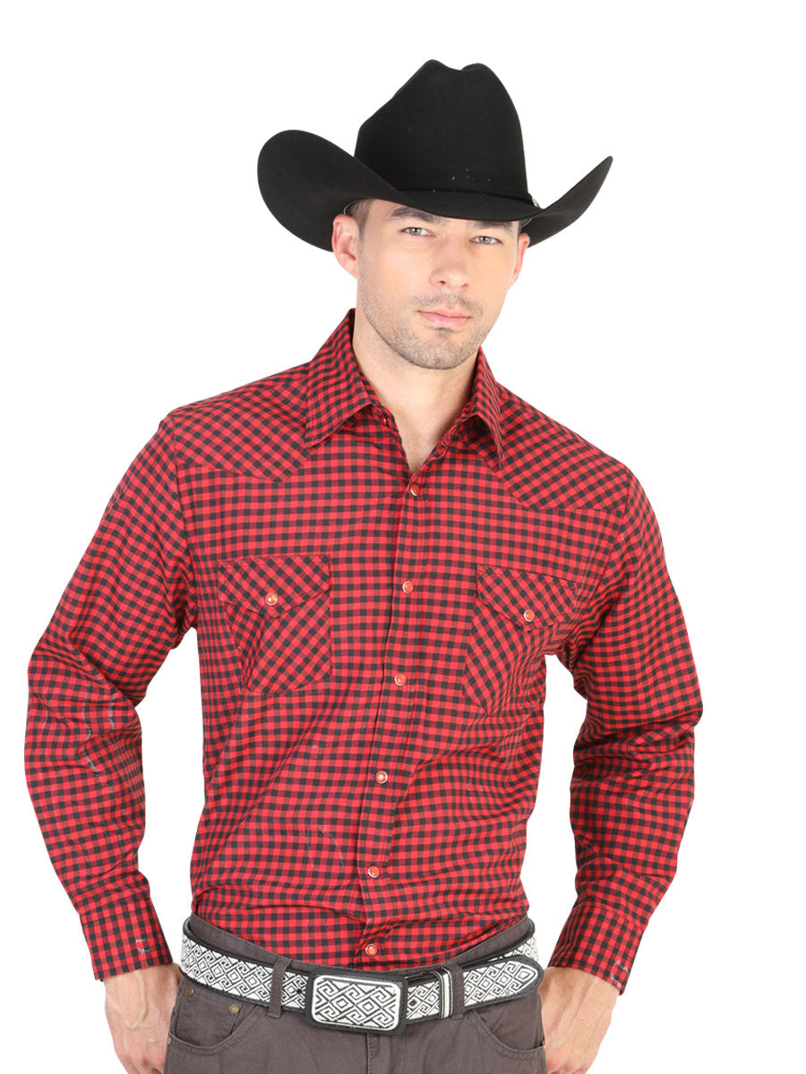 Camisa Manga Larga El General Vaquera M/ Larga 59 55% 45%Polyester Rojo