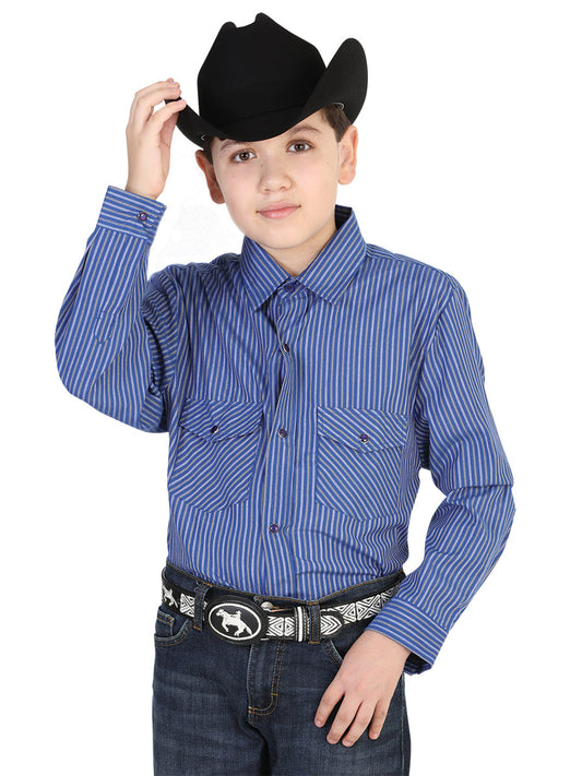 Camisa Vaquera de Niño El General 2019-65 en 55% Algodón 45% Poliéster Color Azul Marino 42455
