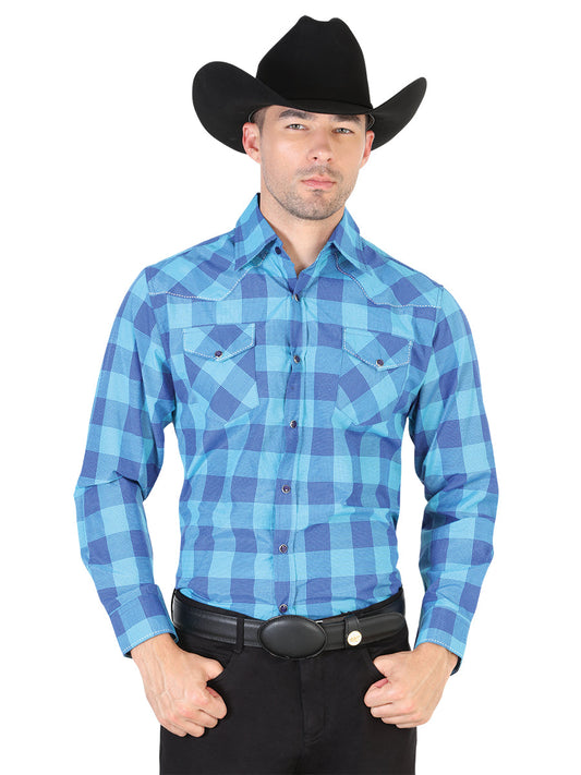 Camisa Vaquera de Hombre El General 2019-84 Manga Larga Casual en 55% Algodón 45% Poliéster Color Azul 42484