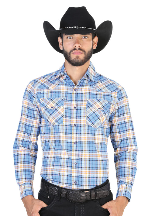 Camisa Vaquera de Hombre El General 2019-86 Manga Larga Casual en 55% Algodón 45% Poliéster Color Azul 42486