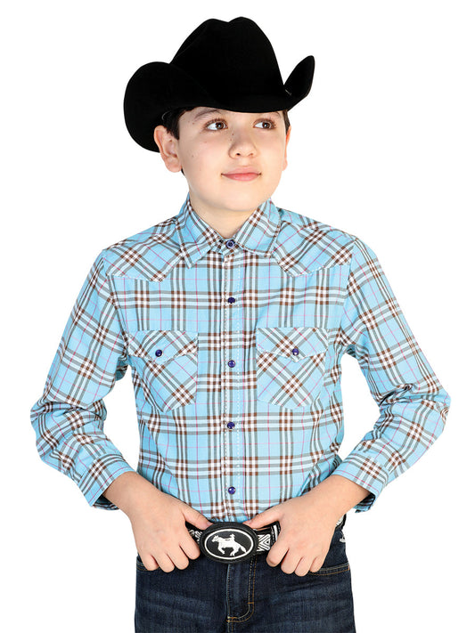 Camisa Vaquera de Niño El General 2019-98 Casual en 55% Algodón 45% Poliéster Color Azul Claro 42500