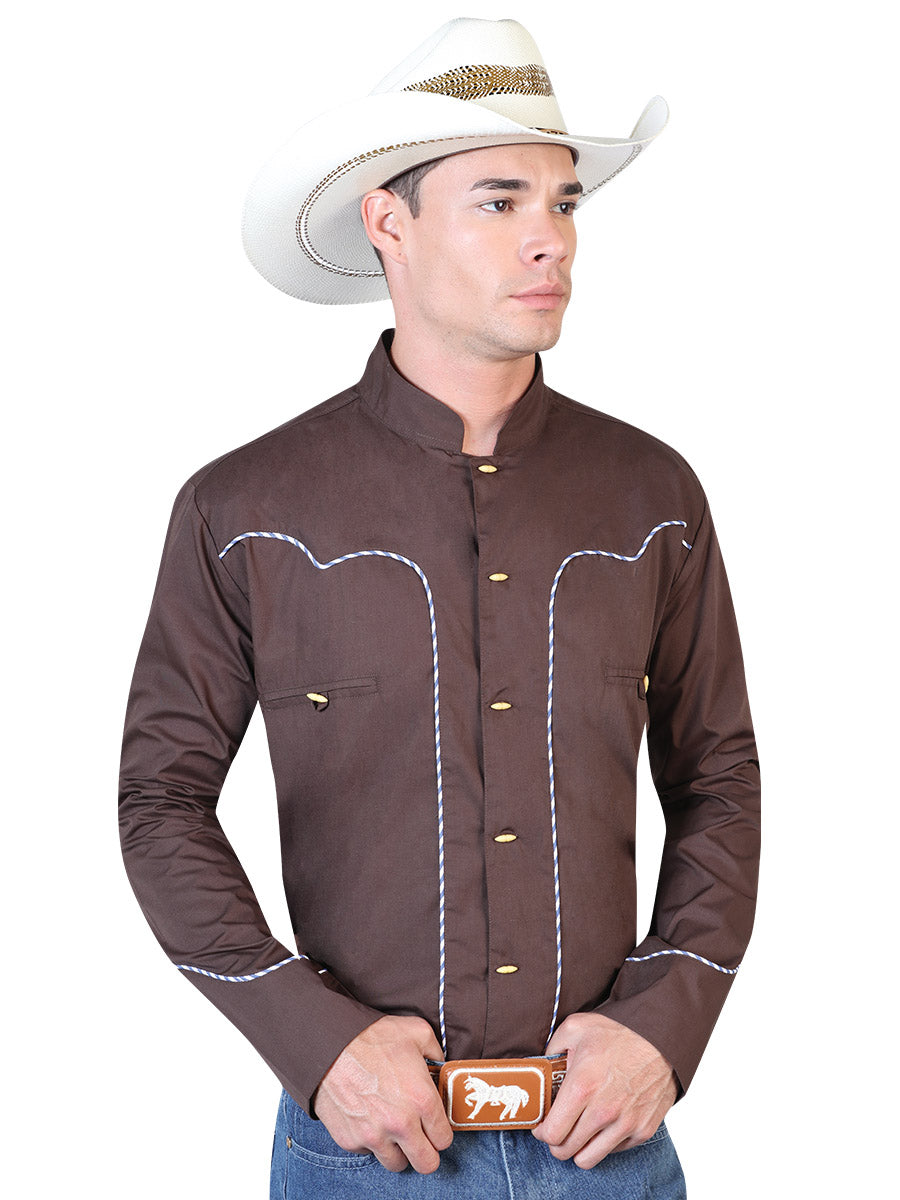 Camisa Manga Larga El General 55% 45% Café