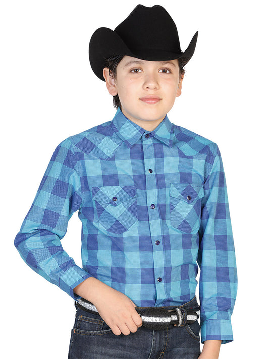 Camisa Vaquera de Niño El General 2019-119 en 55% Algodón 45% Poliéster Color Azul 42560