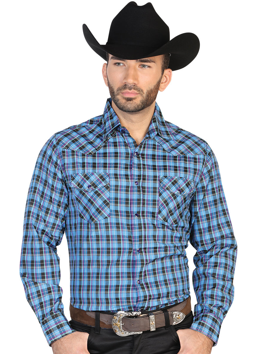 Camisa Manga Larga El General Vaquera Manga Larga 55% 45% Azul/Negro
