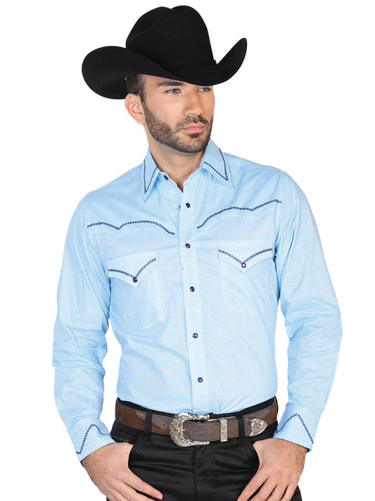 Camisa Vaquera de Hombre El General Estampada/bordada 2019-143 Bordada en 100% Algodón Color Azul Claro 42604