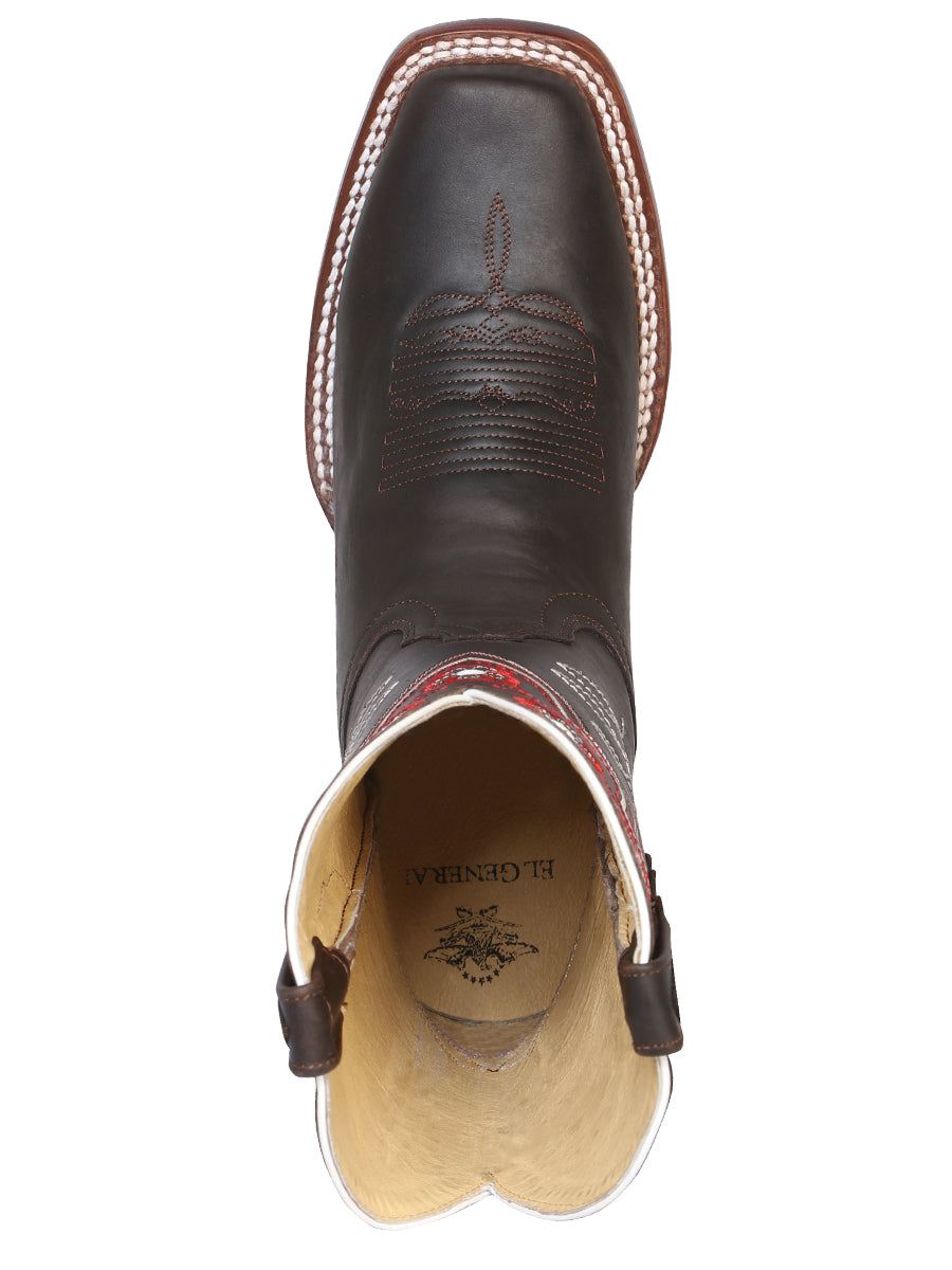 Bota Vaquera de Mujer El General Rodeo en Piel Bovino Crazy Color Chocolate 42981