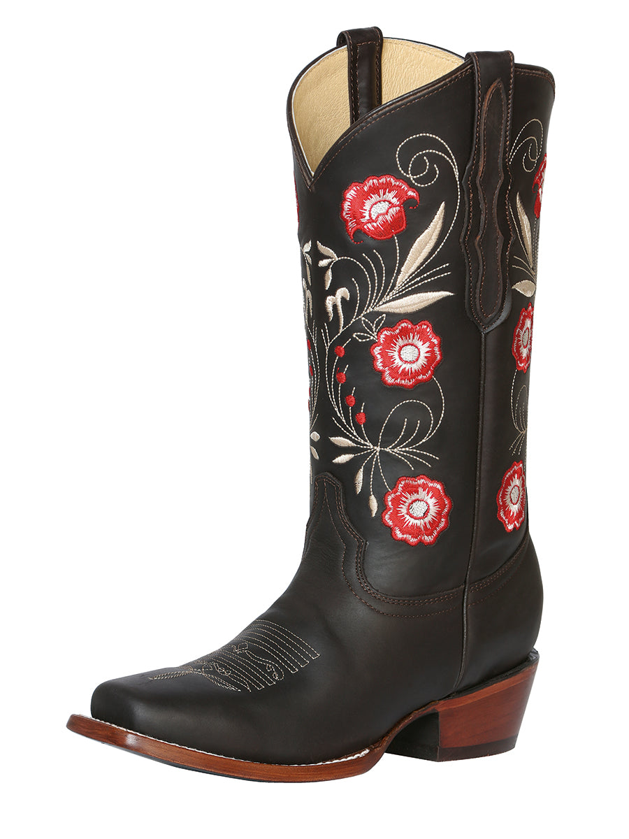 Bota Vaquera de Mujer El General Rodeo en Piel Bovino Crazy Color Chocolate 42982