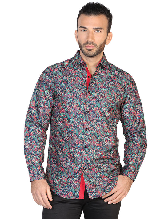 Camisa Vaquera de Hombre El Señor de los Cielos Manga Larga Casual en 100% Poliéster Color Verde 43058