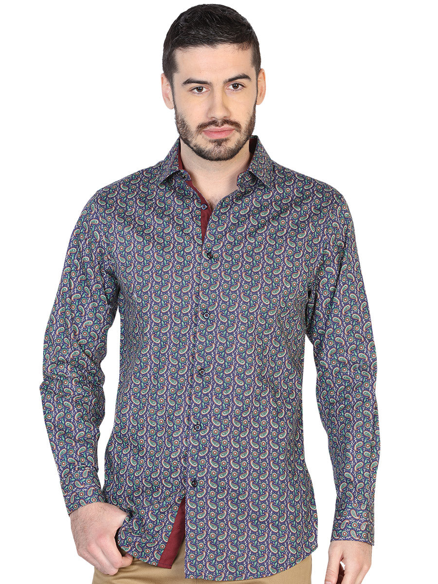 Camisa Manga Larga El Señor de los Cielos Manga Larga Ea001027 % Azul Marino