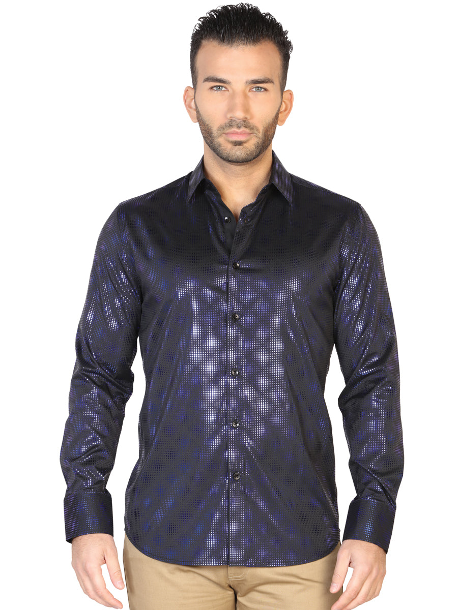 Camisa Manga Larga El General Casual Df 26 5% Spandex 95% Modal Azul