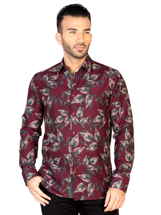Camisa Vaquera de Hombre El General FD-4 Casual en 100% MODAL Color Vino 43128