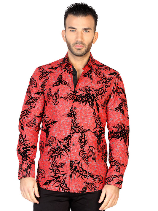 Camisa Vaquera de Hombre El General FL-03 Casual en 100% MODAL Color Rojo 43134