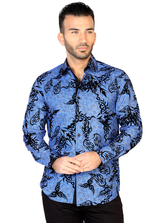Camisa Vaquera de Hombre El General FL-03 Casual en 100% MODAL Color Azul 43136