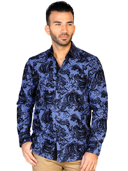 Camisa Vaquera de Hombre El General FL-04 Casual en 100% MODAL Color Azul Marino 43141