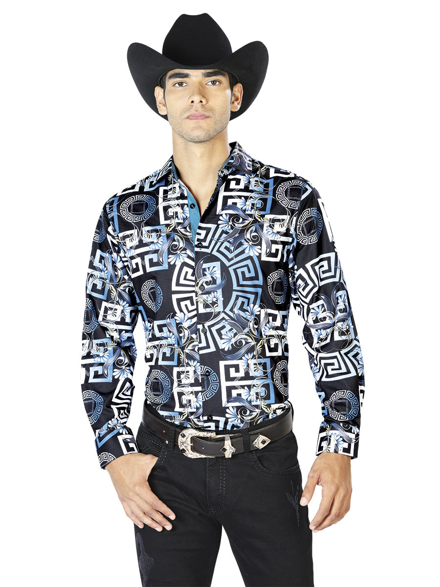 Camisa Manga Larga El Señor de los Cielos Casual Manga Larga El Wh 97% 3% Azul Marino