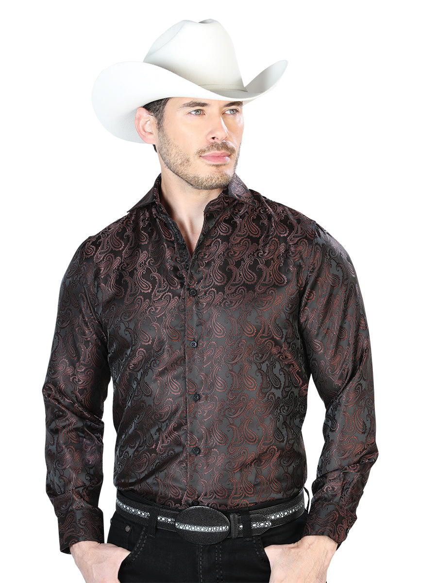 Camisa Manga Larga El Señor de los Cielos Casual Manga Larga El % Microfibra () MarróN
