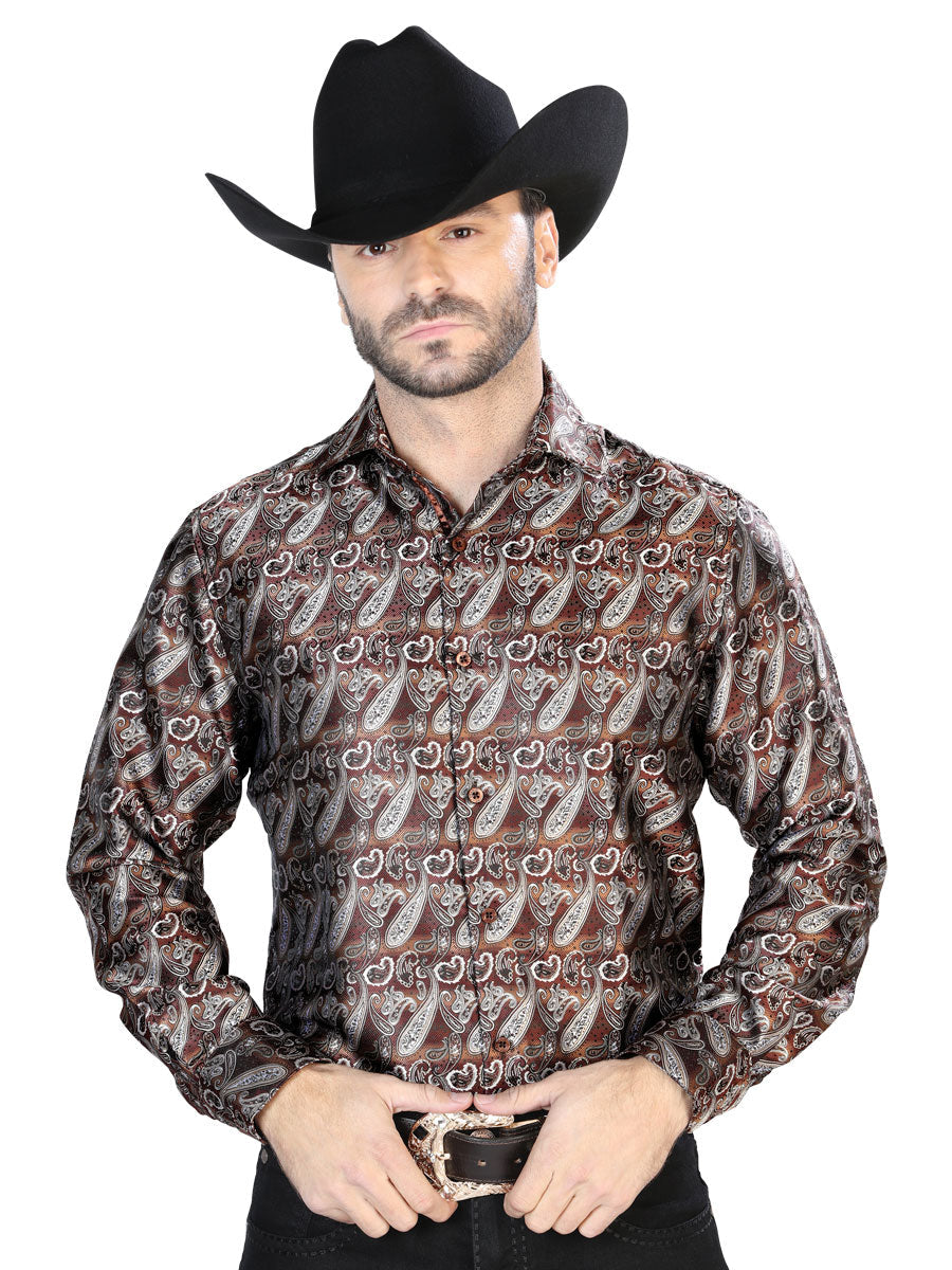Camisa Manga Larga El Señor de los Cielos Casual Manga Larga El 2108013 % Microfibra () MarróN
