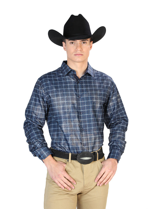 Camisa Vaquera de Hombre El Señor de los Cielos Manga Larga Casual en 100% Poliéster Color Negro 43768