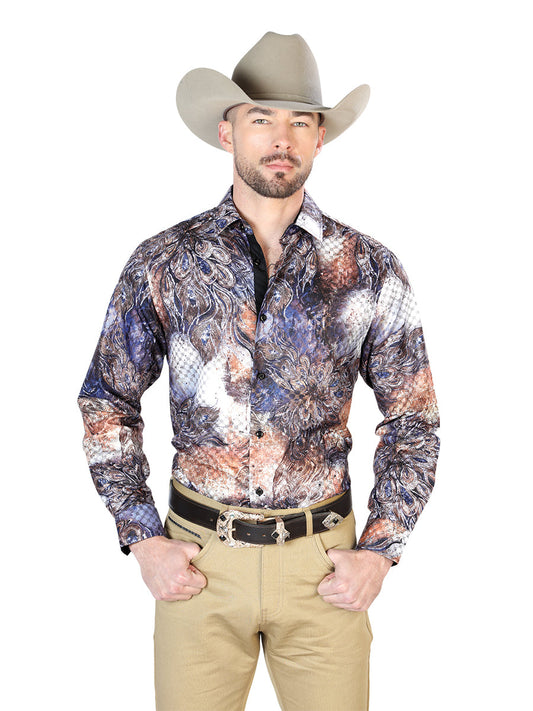 Camisa Vaquera de Hombre El Señor de los Cielos Manga Larga Casual en 100% Poliéster Color Negro 43818