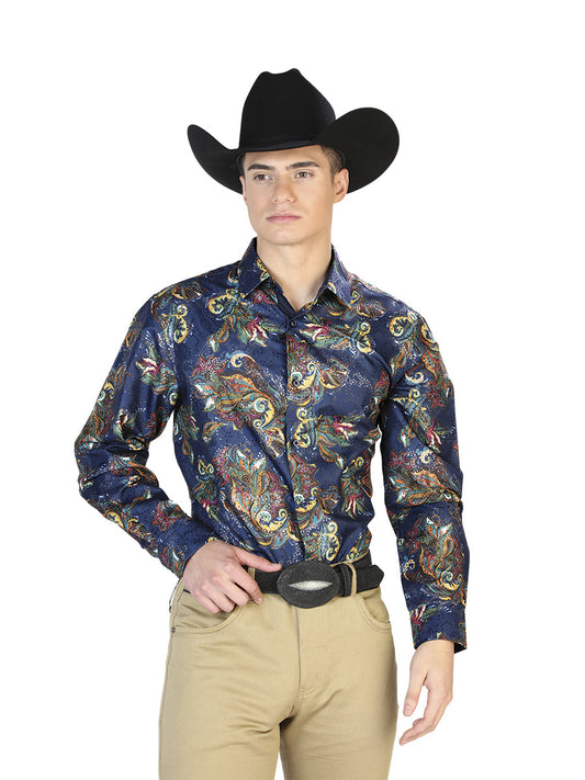 Camisa Vaquera de Hombre El Señor de los Cielos Manga Larga Casual en 100% Poliéster Color Multicolor 43827