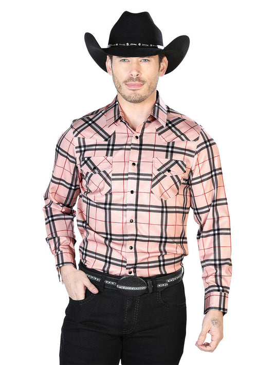 Camisa Vaquera de Hombre El Señor de los Cielos Manga Larga Casual en 97% Poliéster 3% Lycra Color Beige 43924