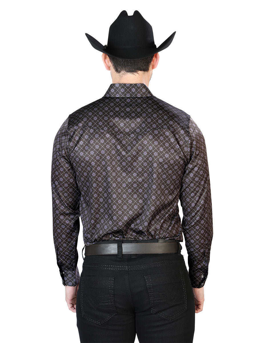 Camisa Manga Larga El Señor de los Cielos Casual Manga Larga El 35 MarróN
