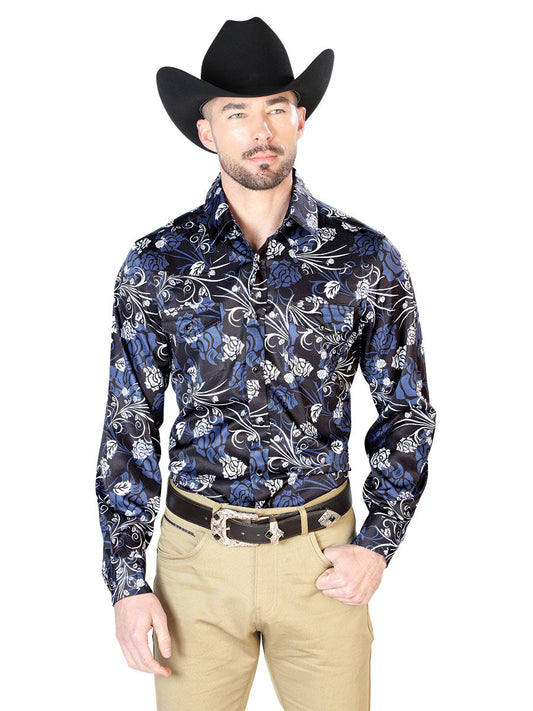 Camisa Vaquera de Hombre El Señor de los Cielos Manga Larga Casual en 97% Poliéster 3% Lycra 43959