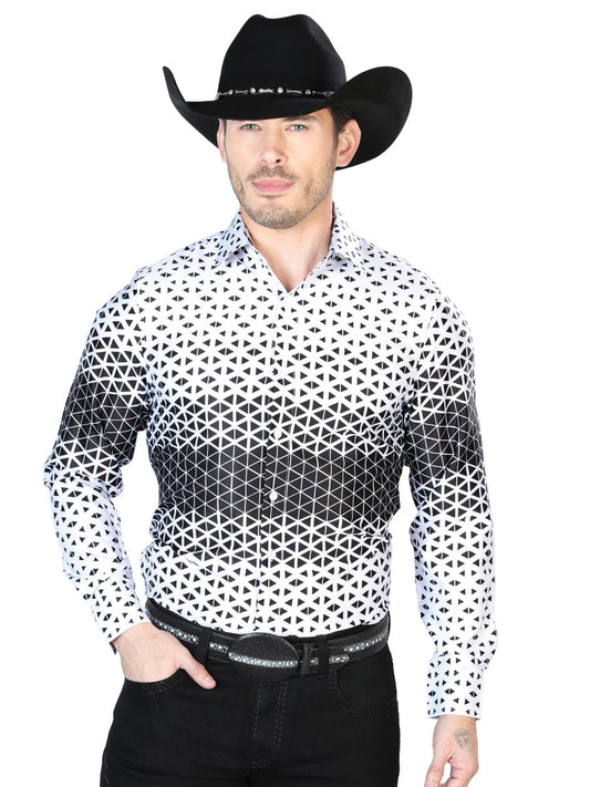 Camisa Vaquera de Hombre El Señor de los Cielos Manga Larga Casual en 97% Poliéster 3% Lycra Color Gris 43988