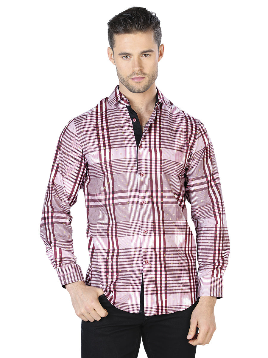 Camisa Vaquera de Hombre El Señor de los Cielos WH10-015 Manga Larga Casual en 100% Poliéster Color Blanco 44017