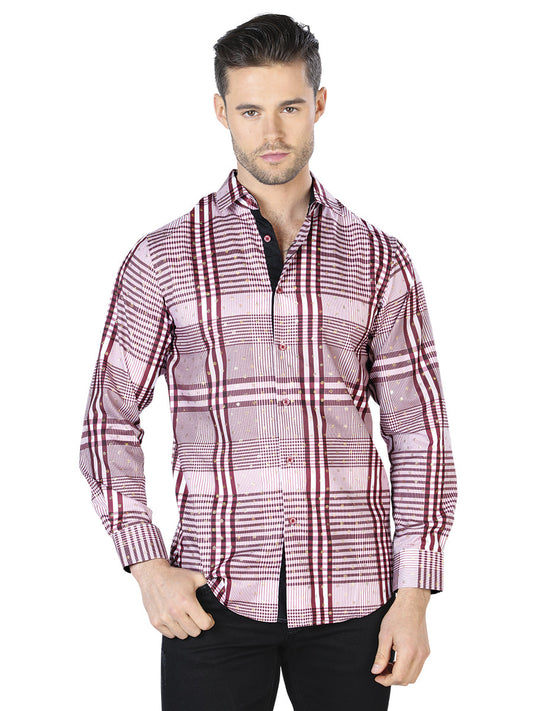 Camisa Vaquera de Hombre El Señor de los Cielos WH10-015 Manga Larga Casual en 100% Poliéster Color Blanco 44017