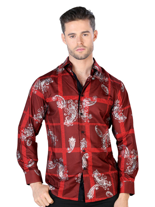 Camisa Vaquera de Hombre El Señor de los Cielos Manga Larga Casual en 100% Poliéster Color Plata 44027