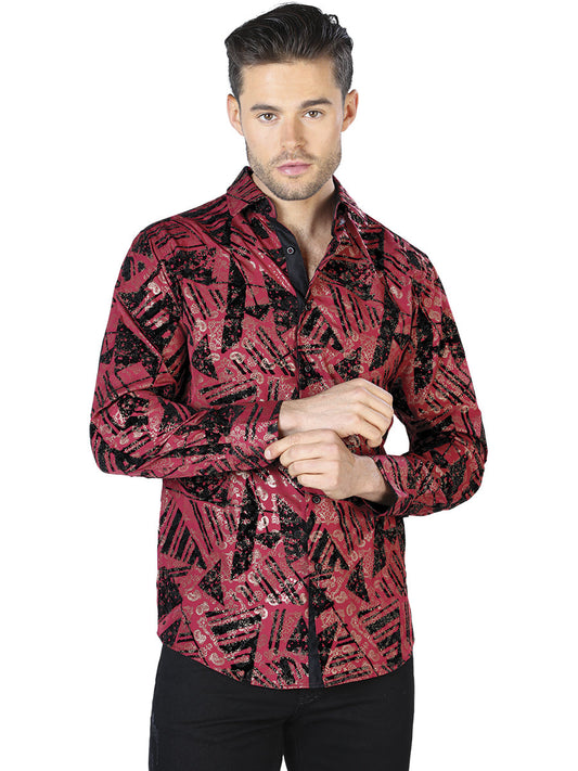 Camisa Vaquera de Hombre El Señor de los Cielos Manga Larga Casual en 97% Poliéster 3% Spandex Color Negro 44052