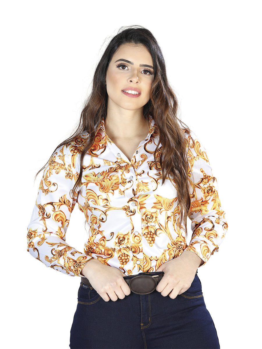 Camisa Manga Larga El Señor de los Cielos Manga Larga El 1 Blanco Roto/Dorado