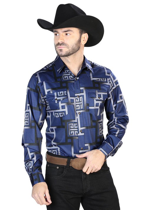 Camisa Vaquera de Hombre El Señor de los Cielos Manga Larga Casual en 97% Poliéster 3% Lycra 44065