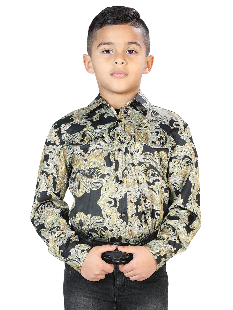 Camisa Manga Larga El Señor de los Cielos Manga Larga El 11 Burdeos/Oro