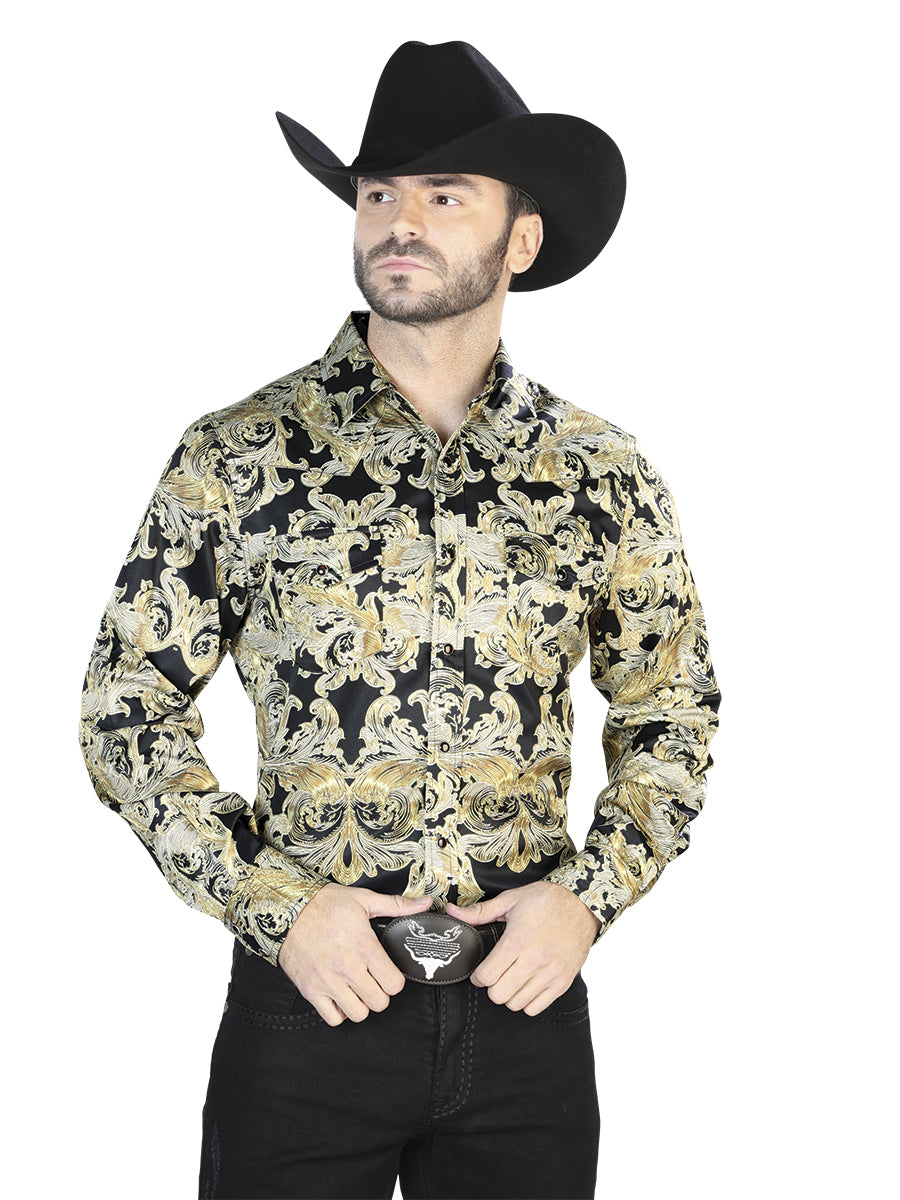 Camisa Manga Larga El Señor de los Cielos Manga Larga El 33 Oro/Negro