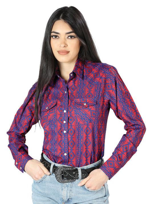 Camisa Vaquera de Mujer El Señor de los Cielos NO.4043 Manga Larga en 65% Poliéster 35% Algodón 44203